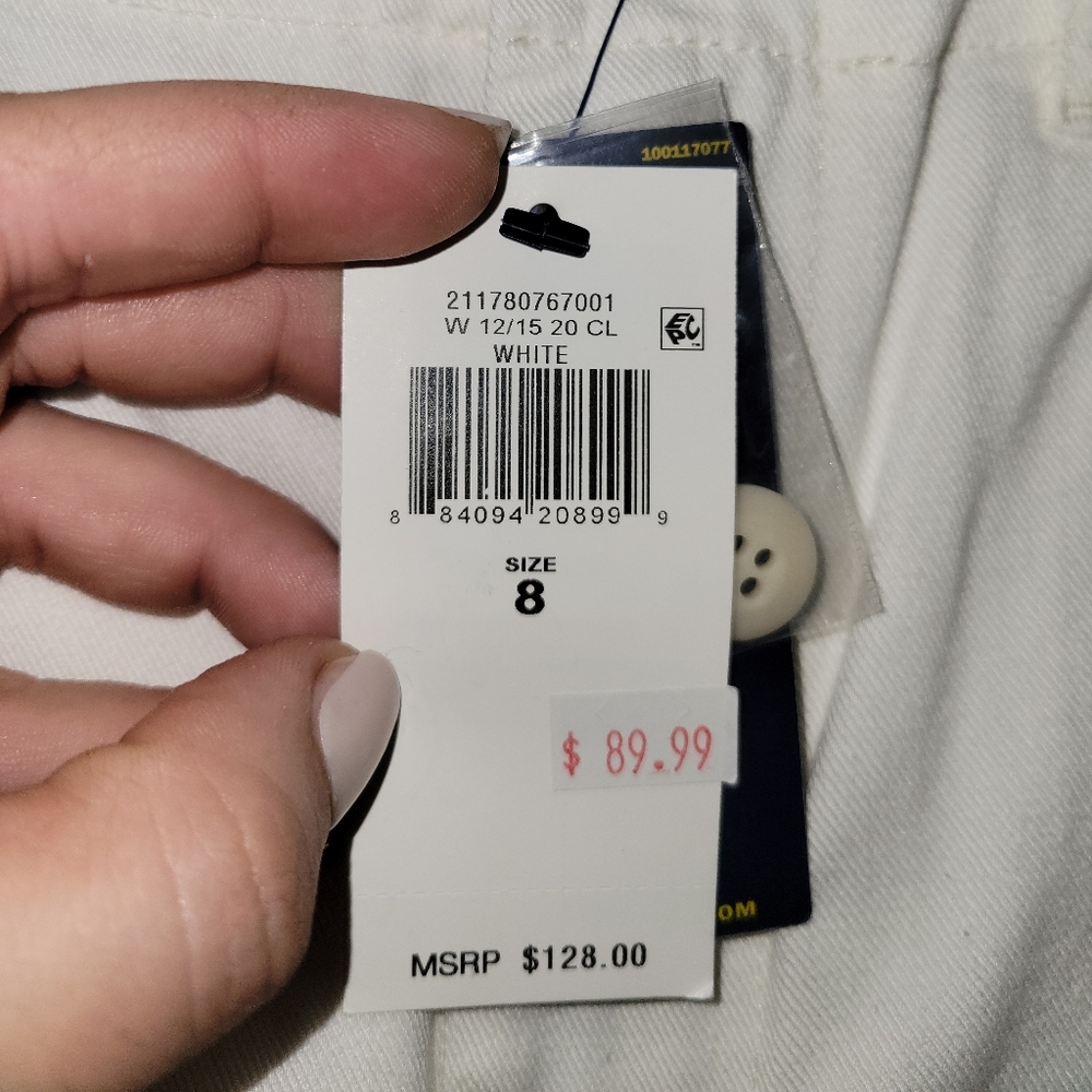NWT Polo Ralph Lauren White Boy Crop Chino sz. 8 - Picture 7 of 11